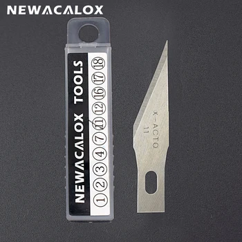 

NEWACALOX 20PCS Stainless Steel Blades for Phone Films Tool Cutter Graver Crafts Hobby Knife DIY Scalpel Wood Carving PCB Repair
