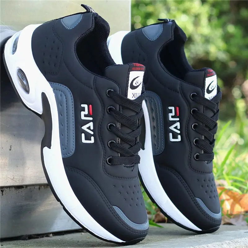 Zapatos de cuero de fondo suave para hombre, zapatillas informales de tenis, trenes de moda, Otoño, 2022 ► Foto 2/6
