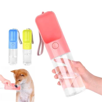 

Pet Water Bottle 450ml Portable Dog Drinking Dish Outdoor Travel Puppy Feeder Plastic Cat Dogs Feeding Bowl Water Dispenser