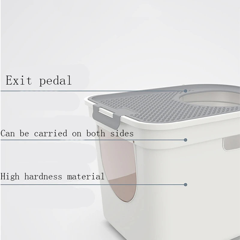 Plastic Cat Toilet Training Kit Litter Box Totally Closed Design Top Entry Cat Sandbox Tray Toilet Bedding Training