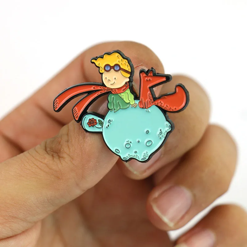 The Little Prince Brooch and Enamel Pin Cartoon Cute Personality Lapel Pin Jewelry for Clothes Backpack