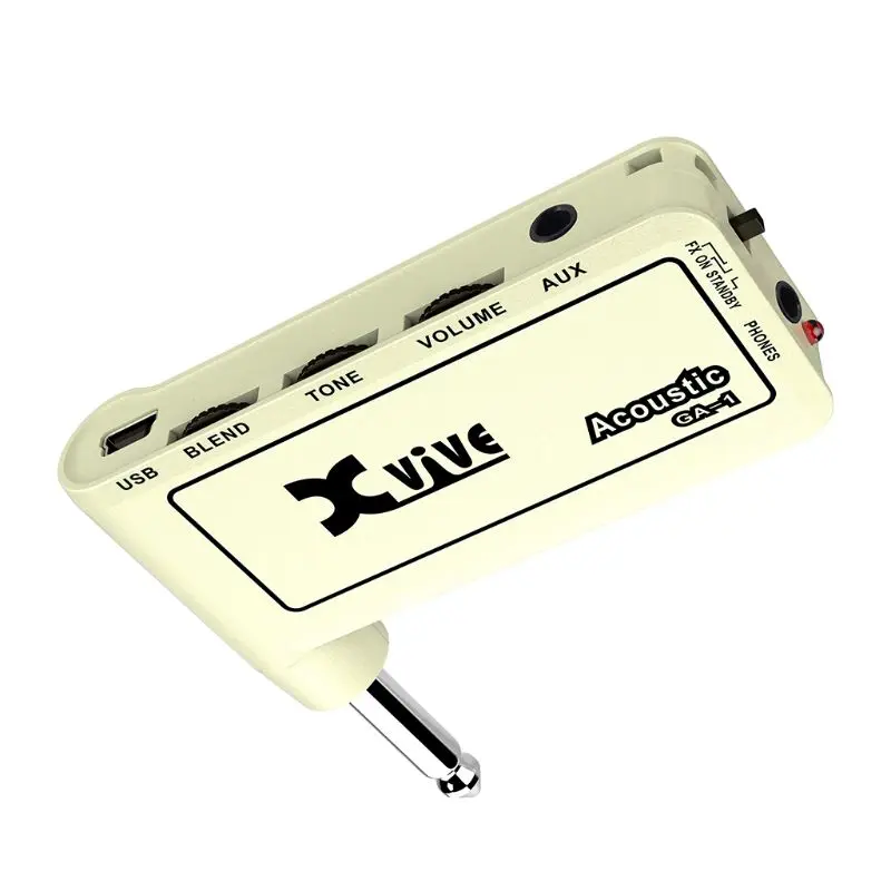 1pc Guitar Plug Mini Portable Recharge Elec Headphone Amp Amplifier Acoustic Rock Metal Delay