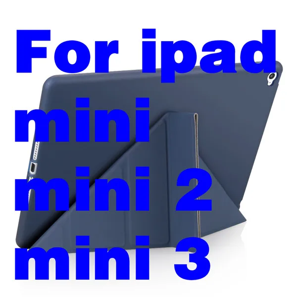 Умный для нового ipad 9,7 / флип-чехол с подставкой для ipad 5 Air ipad mini 1/2/3/мягкий ТПУ задний кожаный чехол подставка для планшета чехол - Цвет: mini dark blue