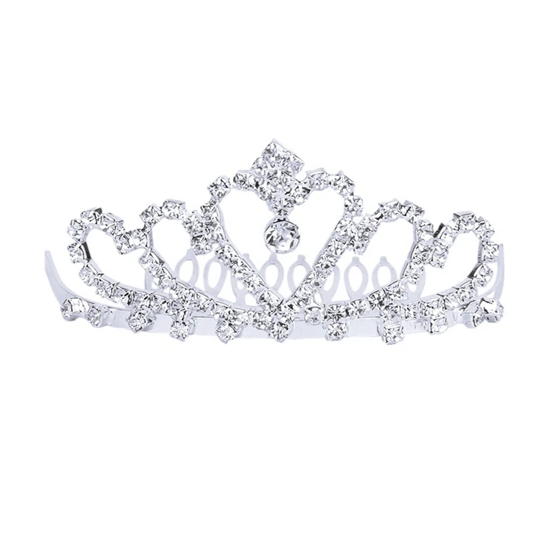 Flower Rhinestone Bridal Tiara Crown w/ Comb Pin for Wedding/Engagement