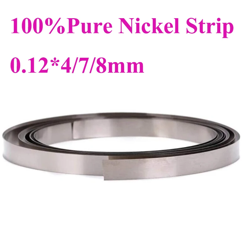

100% Pure Nickel Strip,0.12*4/7/8mm Battery Nickel Strip for 18650 18500 21700 AA AAA etc Battery Spot Welding