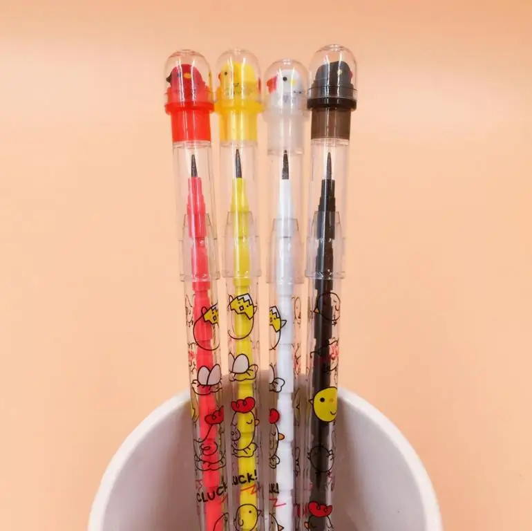 

4PCS/Set Non-sharpening Pencil Cute Stationery Cartoon Pencil Plastic Pencil Student School Office Stationery