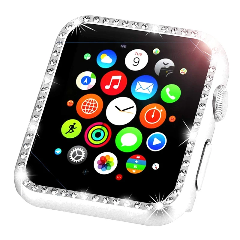 Защитный чехол для Apple Watch Series 5 4 3 2 1 чехол 38 мм 42 мм для Apple watch Чехлы для Iwatch 44 мм 40 мм металлический Алмазный чехол