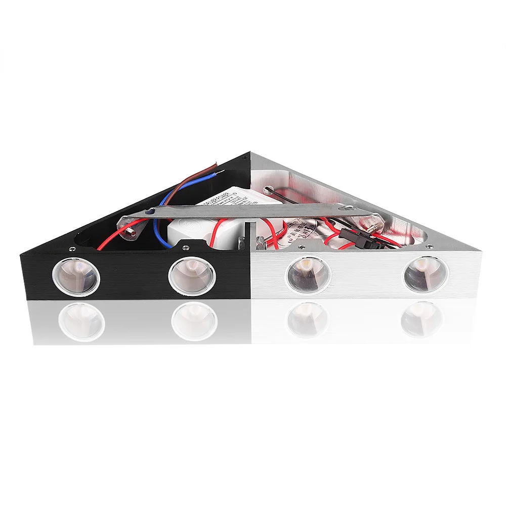Lâmpada de Parede de Alumínio para Cima para Baixo Lâmpada de Arandela para o Quarto Triângulo Iluminação Ponto Luz ac 90-264v Caminho Clube Decoração Interior 5w Led 6 5w led triângulo lâmpada de parede de