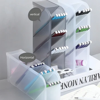 

Creative Multifunctional 4 Grid Desktop Organizer Pen Holder Makeup Storage Box School Office Accessories Stationery