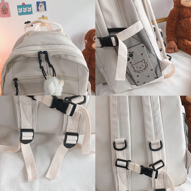 Fashion Big Student Backpack NEW Badge Rucksack Girls School Bag High Capacity Women Backpack Female Cute Leisure Travel Mochila 5