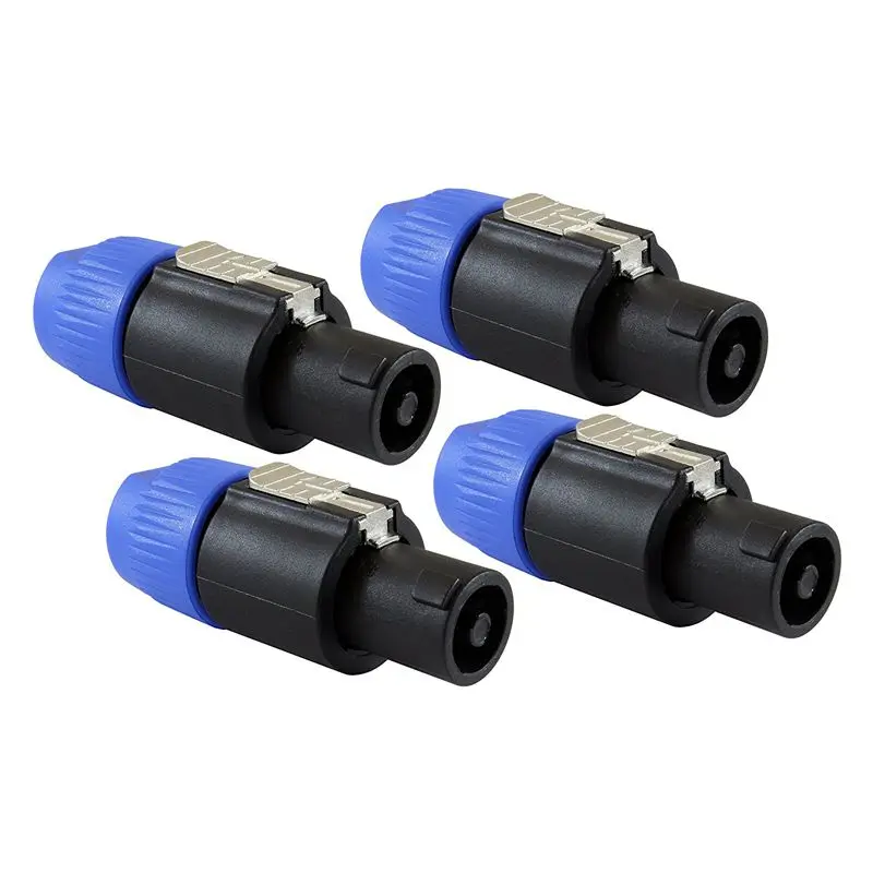 

Speaker Plug Twist Lock 4 Pole Speaker Plug compatible with Neutrik Speakon NL4FC, NL4FX, NLT4X, NL2FC - 4 PACK