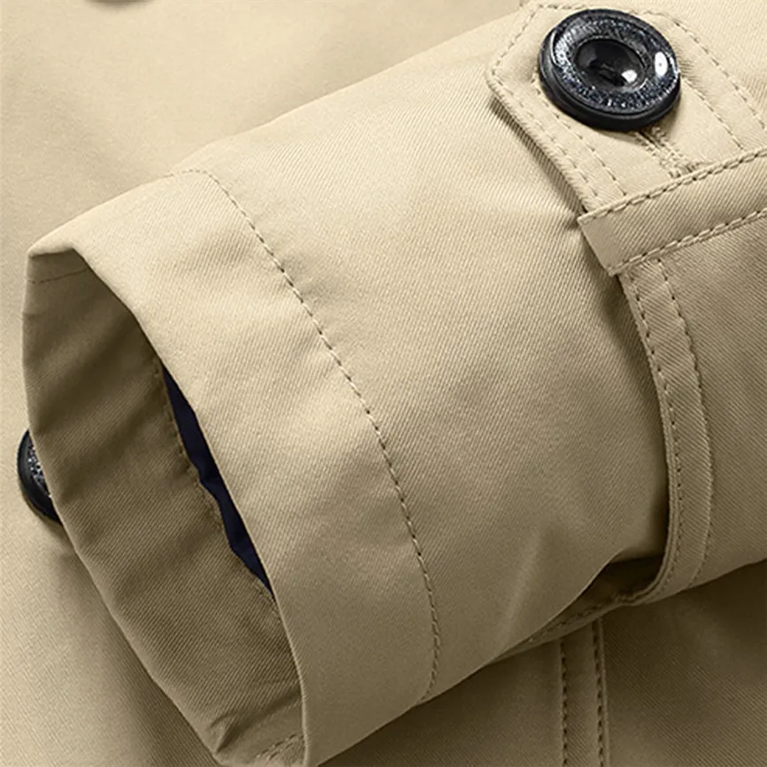 New Casual Men's Jackets Men Winter Warm Jacket Overcoat Outwear Slim Long Trench Buttons Zipper Coat Men's Windbreakers