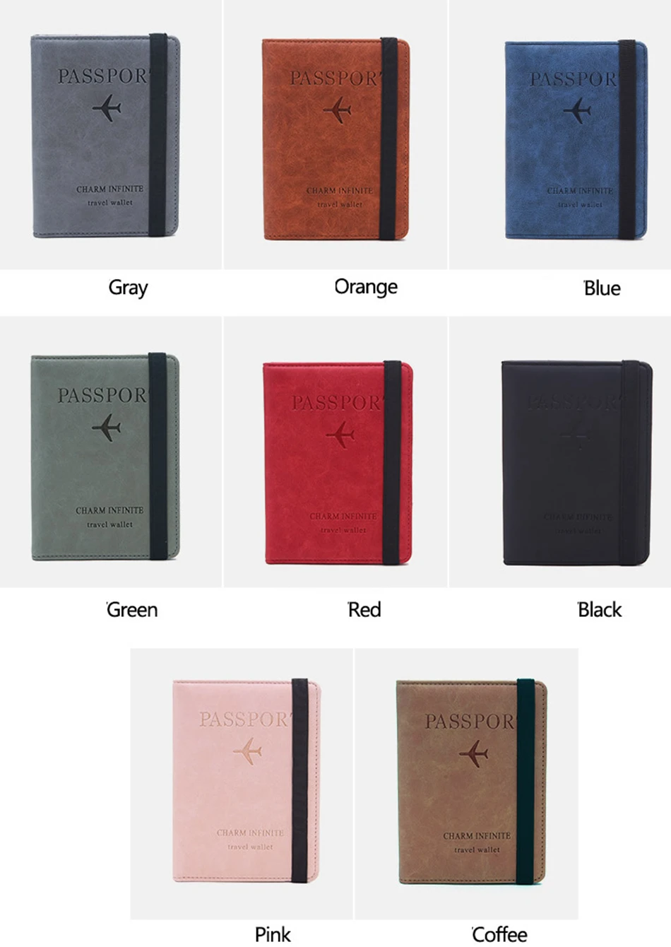 Women Men RFID Vintage Business Passport Covers Holder Multi-Function ID Bank Card PU Leather Wallet Case Travel Accessories