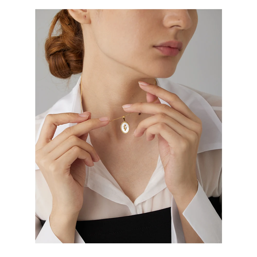 Yhpup الفولاذ المقاوم للصدأ زهرة قلادة قلادة العصر...