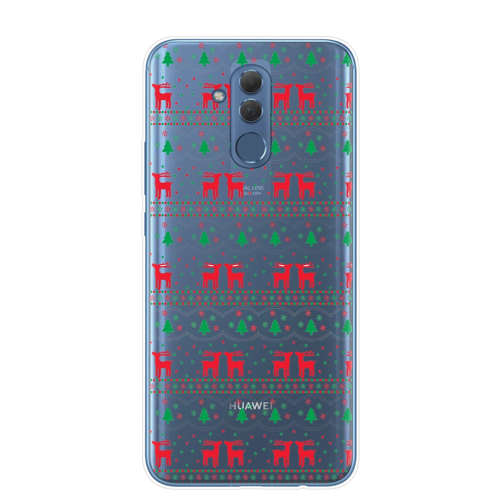 Веселый Чехол для телефона с рождественским рисунком для Huawei Mate 10 20 30 Lite рro Y5 Y6 Prime Y9 милые Санта Клаус Лось мягкие чехлы из термополиуретана чехлы