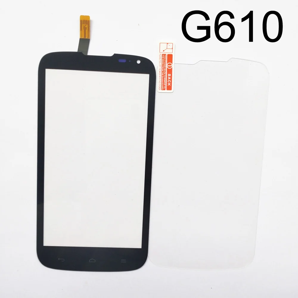 Сенсорное стекло для huawei Ascend G510 G6 G610 G7 G730 сенсорный экран дигитайзер панель Замена свободное Закаленное стекло пленка - Цвет: G610 Black