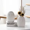 INS Nordic Decor Rustic Home Decor Face Shape Ceramic Flower Vase Decoration Home Decoration Modern Room Decoration For Home 4