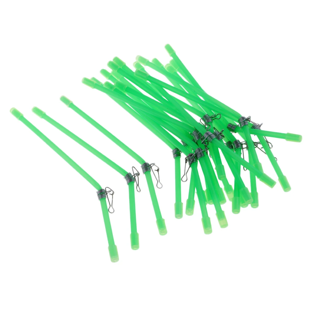 20 Pcs Plastic Anti Tangle Booms with Strong Snap Glow in Night Fishing Rig Bent Booms for Fishing Lovers