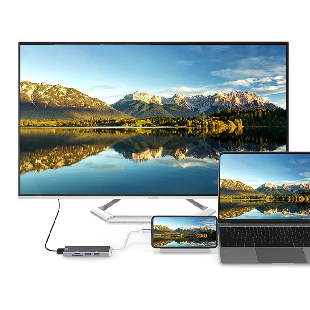 USB C концентратор тип C к HDMI конвертер Thunderbolt3 USB 3,0 концентратор адаптер USB-C 3,1 разветвитель 4 порта концентратор для док-станции Macbookpro