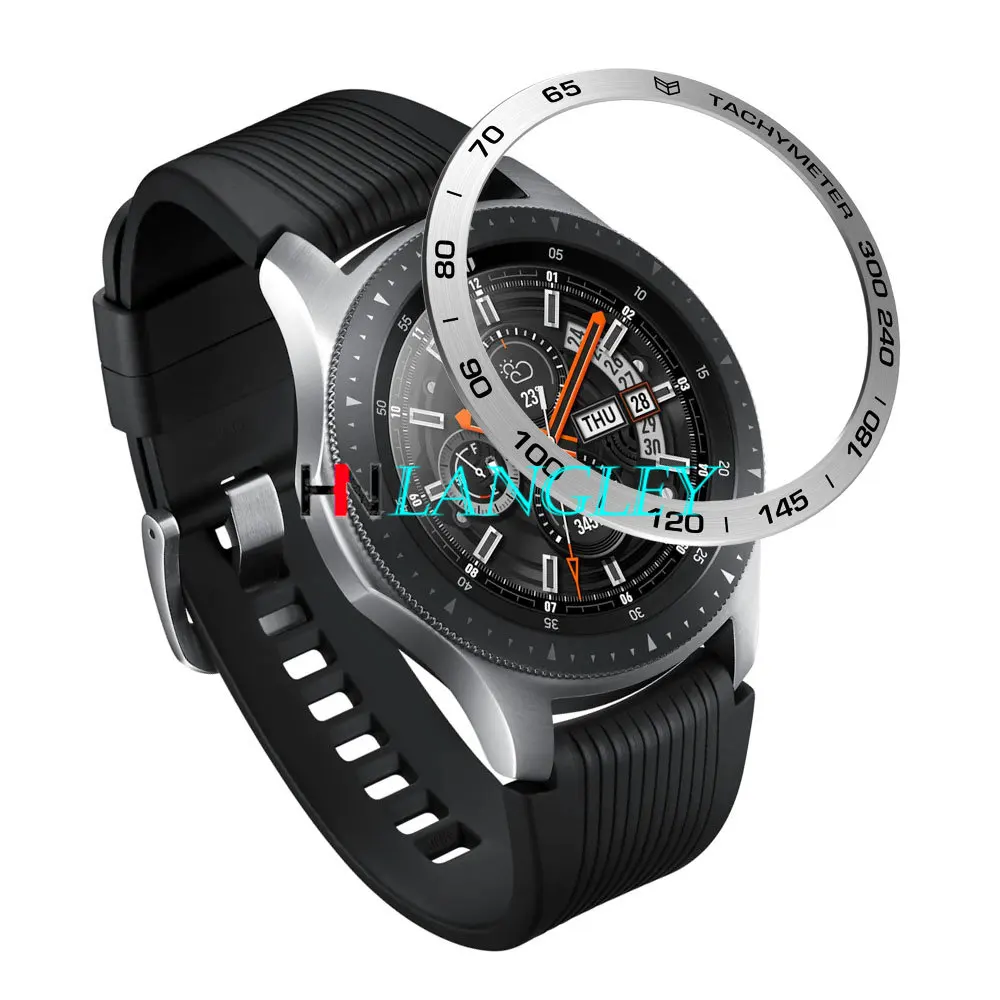 Стильный ободок для Galaxy Watch 42 мм 46 мм gear S3 Frontier классический металлический ободок кольцо клеющаяся крышка защита от царапин - Цвет ремешка: Silver-Speed