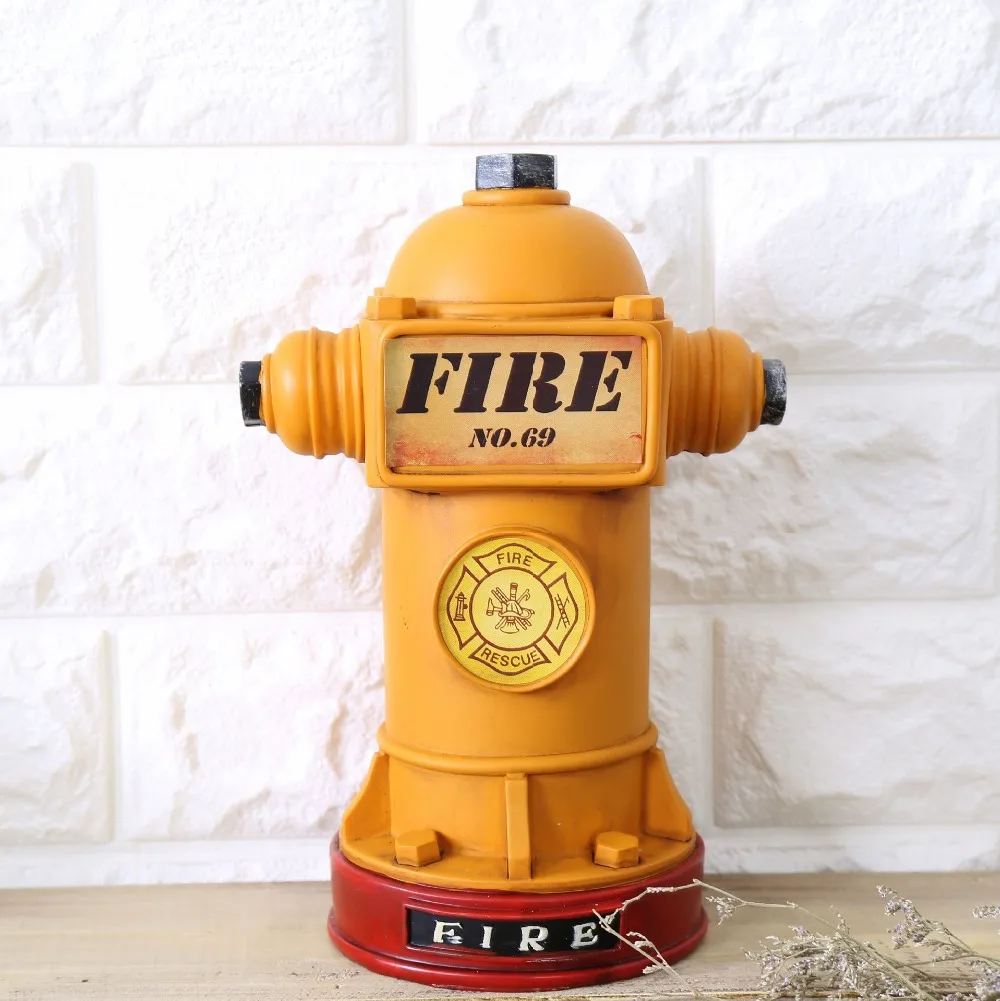 VILEAD 24 см смолы пожарный гидрант фигурки Копилка Огнетушитель орнамент креативный подарок для детей украшения Hogar ремесло