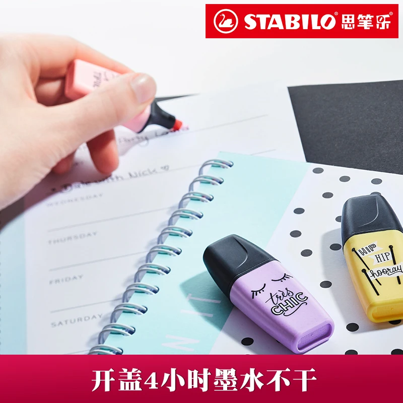 Новый набор хайлайтеров Stabilo Boss Mini Pastel Love 3 цвета/6 цветов маленький но