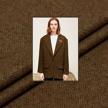 Перламутровый шелк, желтая пряжа в елочку, окрашенная шерстяная ткань, шерсть, материал, осенние женские костюмы, швейная ткань, портной