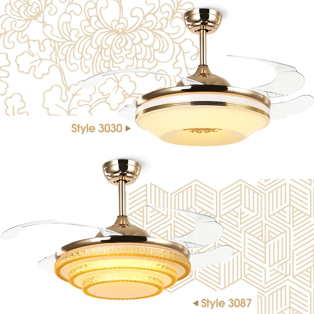 

LED Ceiling Fan Light Fan Light with Remote Control Ceiling Light Living Room Dining Room Fan Ceiling Fan Light Fan 42 inches