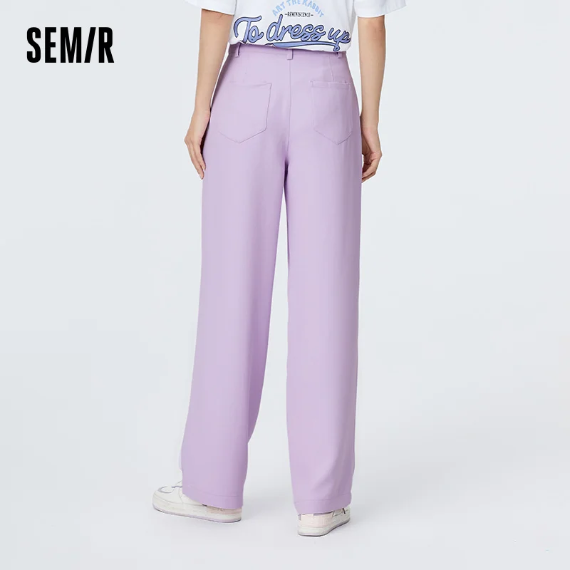 SEMIR Casual Pants Women Spring 2021 New Loose Wide-Leg Pants Slim Drape Mopping Pants Suit Trend