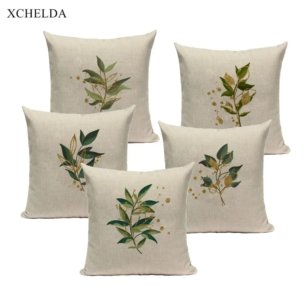 

Spring Floral Pattern Cushion Cover Decorative 45*45 Linen Throw Pillow Case for Sofa Car Seat Pillowcase Home Living Room