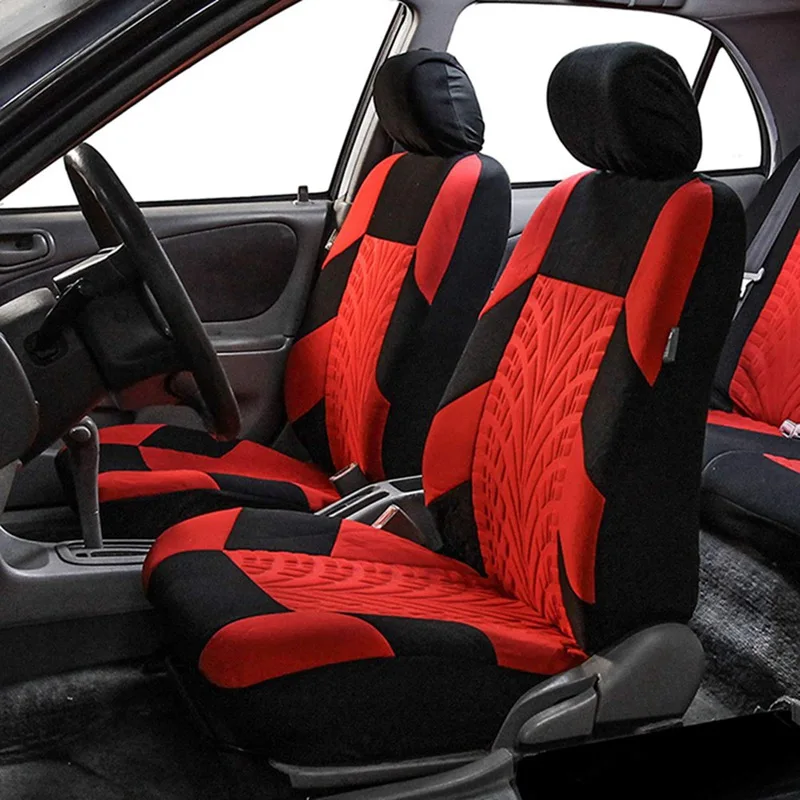 

Universal Car Seat Covers Set Fit Most Cars Covers with Tire Track Detail Styling Four Seasons For Seat Protector Car Interior