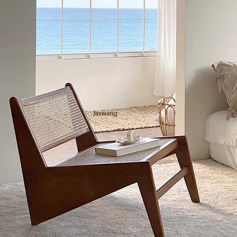 Rattan Living Room Sofa Home Furniture Ash Wood Chair Single Sofas Designer Kangaroo Chair Breakfast Inn Recliner Wooden Sofa