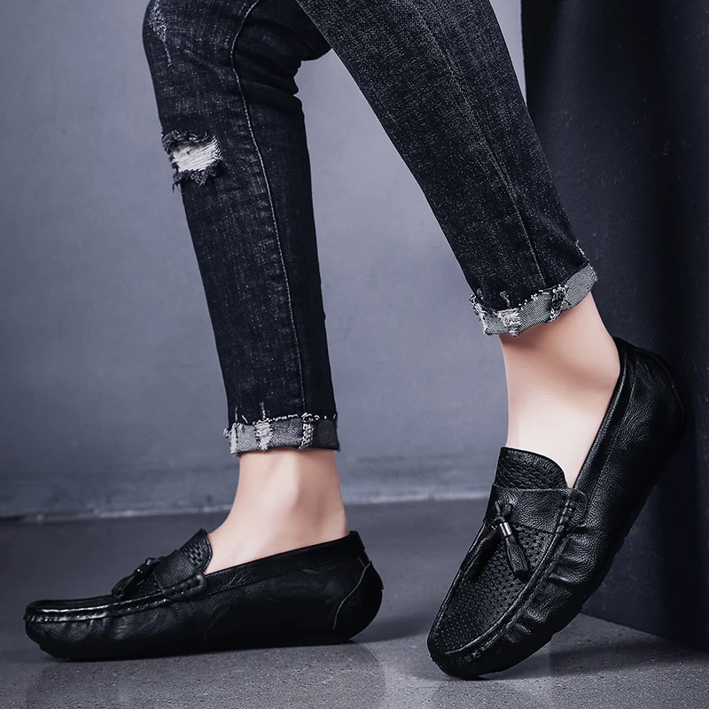 Мужская обувь металлическая пряжка лоферы слипоны универсальная на плоской