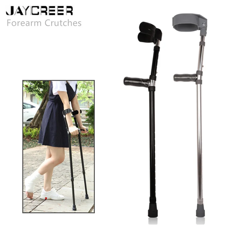 Jaycreer Light Weight Aluminum Alloy Forearm Crutches Tall Adult Has A 250lb. (113 Kgs) Weight