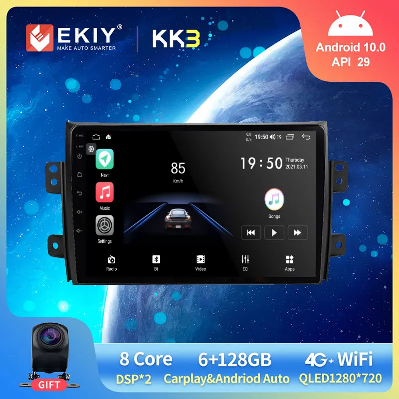 EKIY 9 дюймов Android 10 0 автомобиль радио мультимедиа для Suzuki SX4 2006-2012 8 ядро QLED Экран