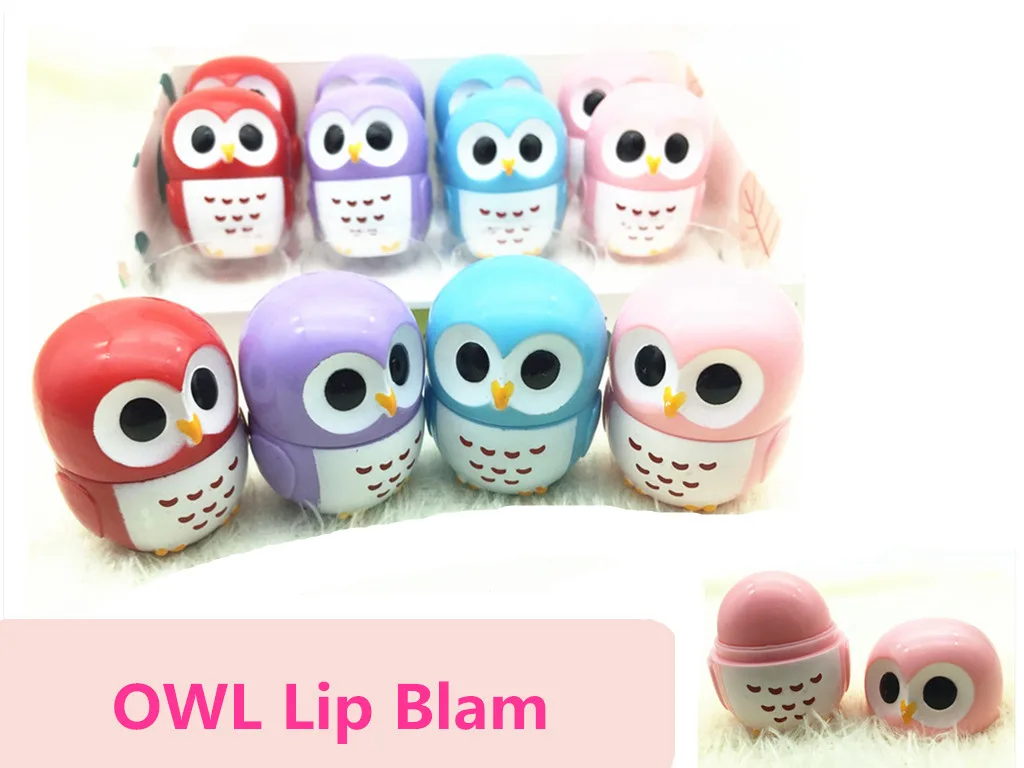 

1 Pc Candy Color Owl Moisturizing Lip Balm Natural Plant Sphere Lip Gloss Lipstick Fruit Embellish Lipstick Makeup Tool