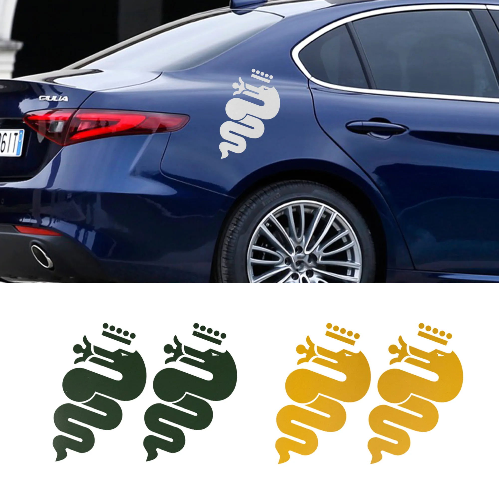 Decalcomanie Per Auto Adesivi Per Tutto Il Corpo 2 Pezzi Per Alfa Romeo Serpent Giulia Giulietta 159 156 Mito Stelvio 147 Sportiva Duetto Gt