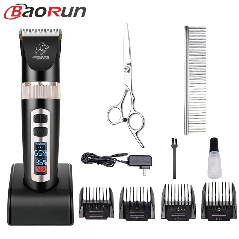 Professional Pet Hair Trimmer Electric Rechargeable Cat Dog Clipper Grooming Cutters Powerful Shaver Machine for Animal 110-240V | Дом и сад