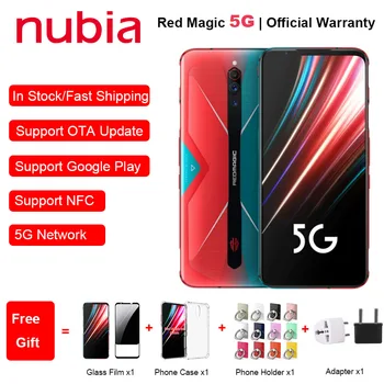 Перейти на Алиэкспресс и купить Новая версия ЕС ZTE Nubia Red Magic 5G мобильный телефон 6,65 дюйм8/12 ГБ ОЗУ 128/256 Гб ПЗУ Snapdragon 865 Android 10 NFC игровой телефон
