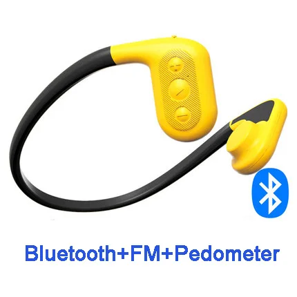 Tayogo Bluetooth костная проводимость водонепроницаемый MP3 HIFI наушники mp3 плеер с радио FM bluetooth шагомер для плавания спорта - Цвет: Yellow and bluetooth