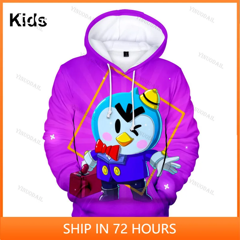

Mr.P Shooting Game 3d Sweatshirt Brawling Boys Girls Tops Hoodies Teen Clothes Brawl Shark Leon Star Children's Wear Kids Hoodie