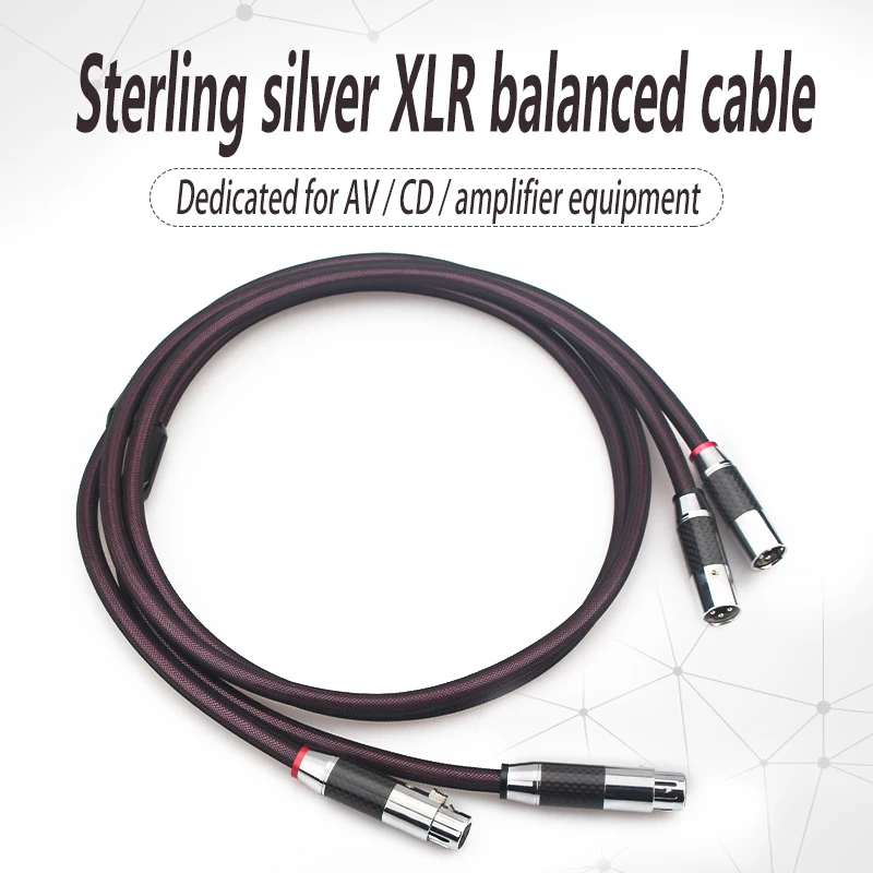 Аудиокабель xangжаропрочный класса HiFi 4N из стерлингового серебра XLR с квадратным