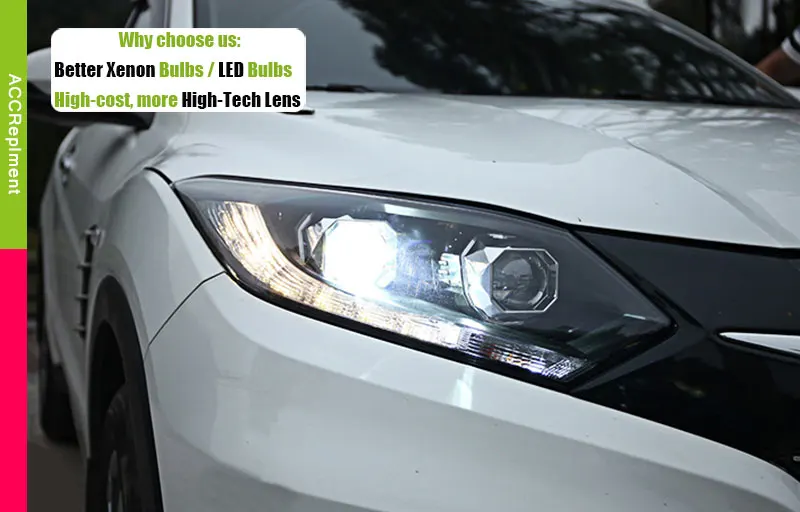Автомобильный Стайлинг для Honda Vezel фары- светодиодный фонарь светодиодный drl H7 hid Bi-Xenon двойные линзы ближнего света