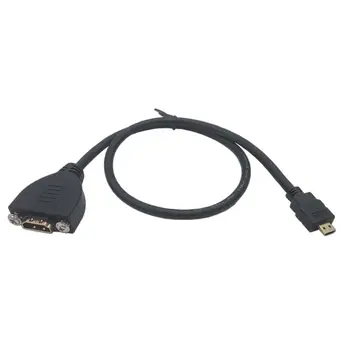 

50cm Micro HD-MI Male to HD-MI Female Extension Cable with Screw Panel Mount