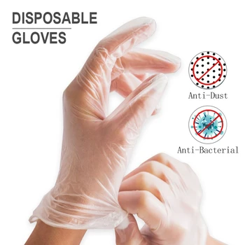 

Guantes Seguridad 50 Pcs Disposable Pvc Gloves White Non-slip Durable Household Anti-dust Antibacterial Cleaning Food Supplies