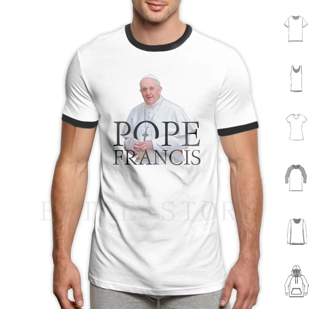 T-Shirt Da Uomo In Cotone Con Stampa Fai-Da-Te Papa Nuovo Papa Papa Giovanni Papa Francisco Argentina Francisco Papa Pape
