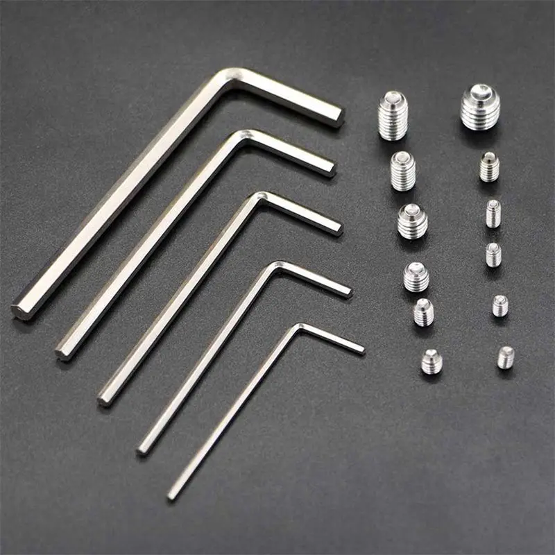 

240Pcs Grub Screw Cup Point Hex Head Socket Set M3x3 M3x4 M3x5 M4x4 M4x5 M4x6 M5x5 M5x8 M6x6 M6x10 M8x8 Hex Key Wrench Stainless