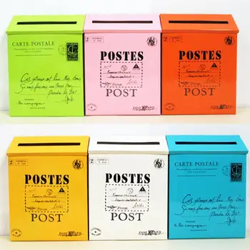 

Retro Metal Mailboxes Wall Mounted Mail Box Mailbox Bucket Newspaper Letter Box Post Garden Decoration Garden Supplies