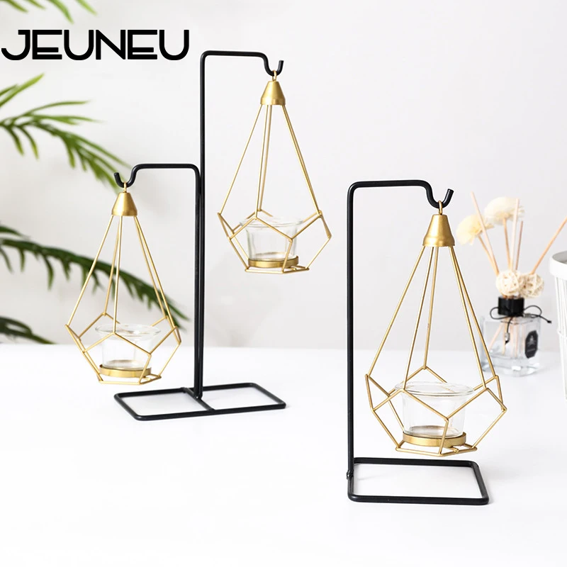 Современные Простые золотые металлические подсвечники 6 стилей новинка