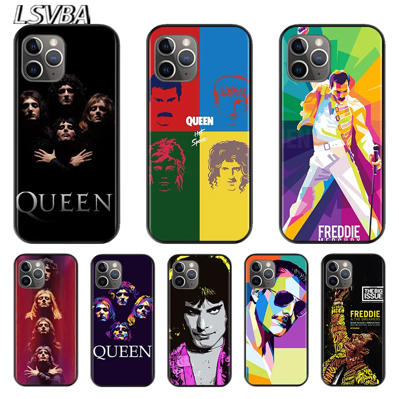 Freddie Mercury для Apple iPhone 12 11 XS Pro Max Mini XR X 8 7 6 6S Plus 5 SE 2020 Черный силиконовый чехол